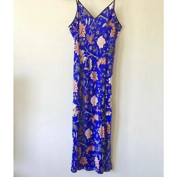 DIANE VON FURSTENBERG Canton Electric Blue Floral Ruched Midi 2pc Dress - Picture 8 of 12